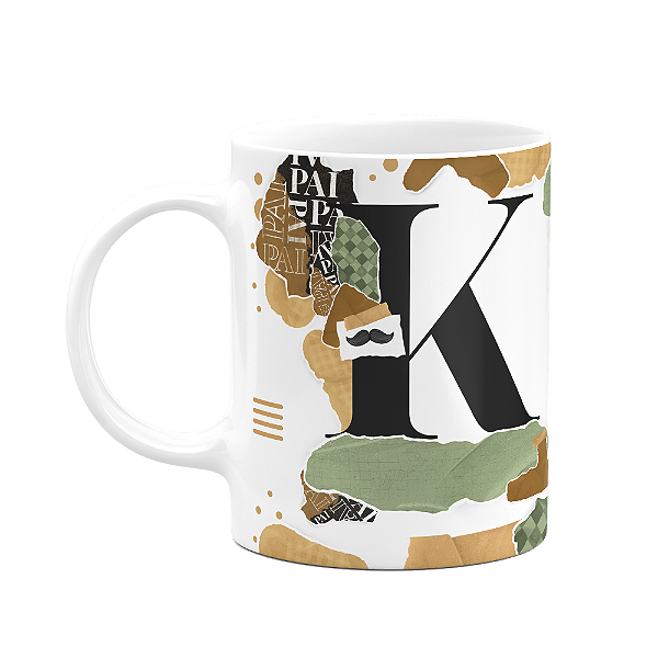 Caneca do Pai - Inicial do nome letra K - Bg-Green