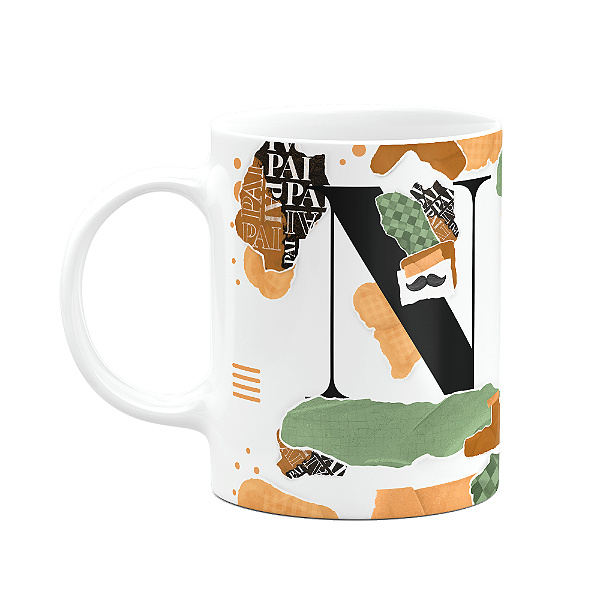 Caneca do Pai - Inicial do nome letra N - Bg-Green