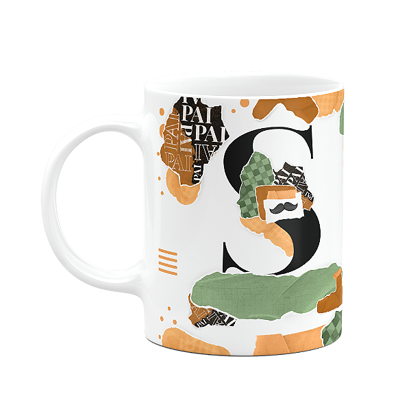 Caneca do Pai - Inicial do nome letra S - Bg-Green