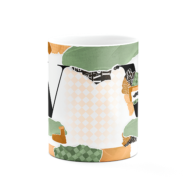 Caneca do Pai - Inicial do nome letra W - Bg-Green