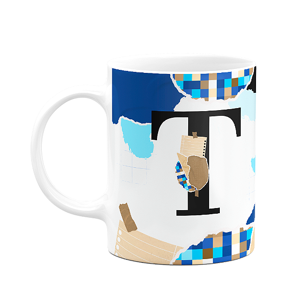 Caneca Professores - Inicial do nome letra T - 325ml