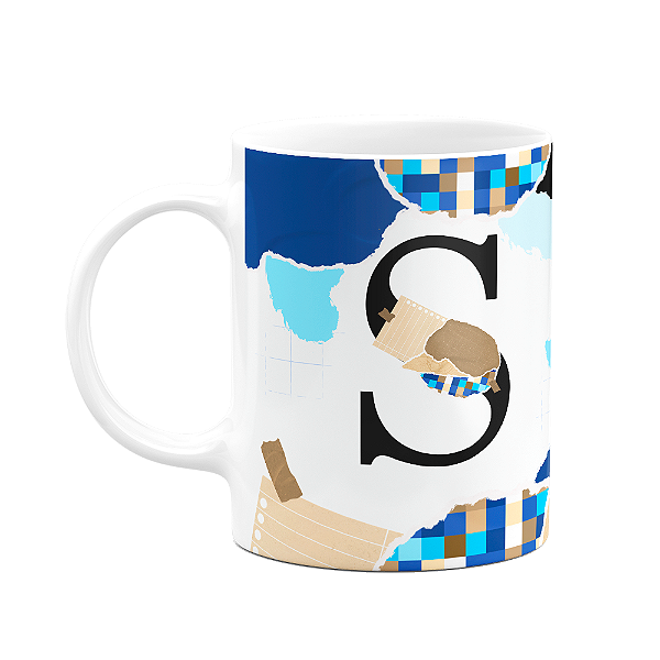 Caneca Professores - Inicial do nome letra S - 325ml