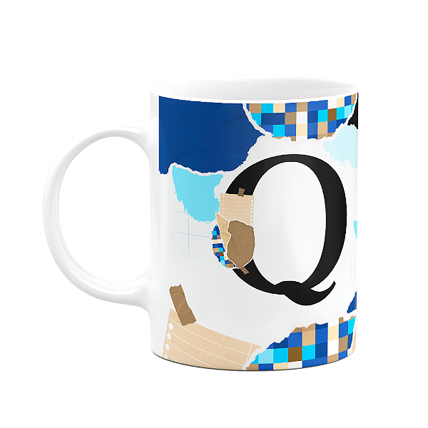 Caneca Professores - Inicial do nome letra Q - 325ml