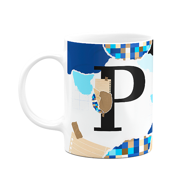 Caneca Professores - Inicial do nome letra P - 325ml