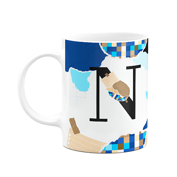 Caneca Professores - Inicial do nome letra N - 325ml
