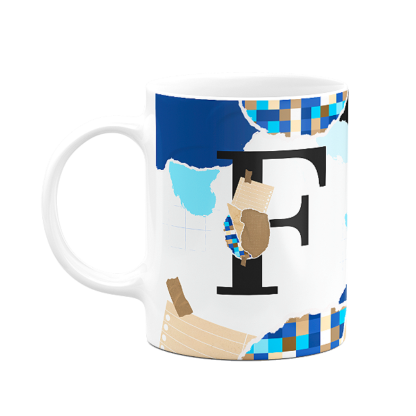 Caneca Professores - Inicial do nome letra F - 325ml