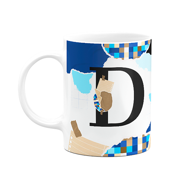 Caneca Professores - Inicial do nome letra D - 325ml