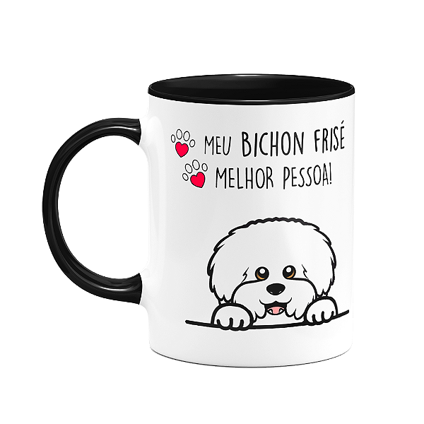 Caneca Dog - Meu Bichon Frisé, melhor pessoa! B-black