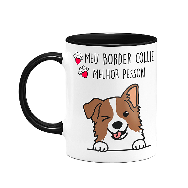 Caneca Dog - Meu Border Collie, melhor pessoa! B-black - M2