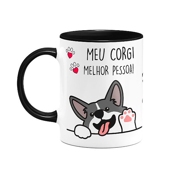 Caneca Dog - Meu Corgi, melhor pessoa! B-black - M2
