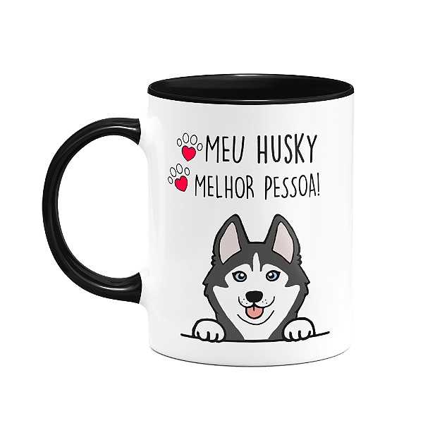 Caneca Dog - Meu Husky siberiano, melhor pessoa! B-black