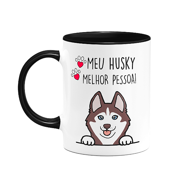 Caneca Dog - Meu Husky siberiano, melhor pessoa! B-black M2