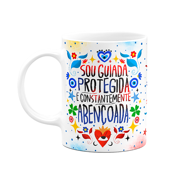 Caneca Proteção - Sou guiada - Protegida - Abençoada - M2