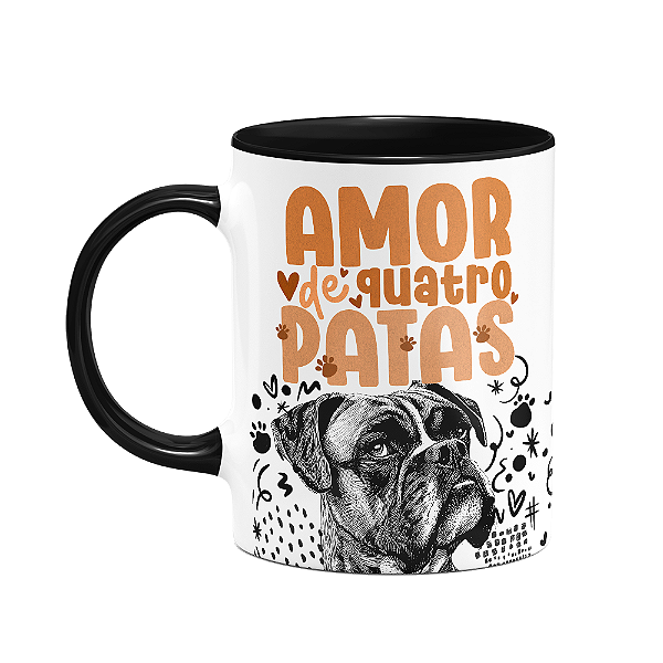 Caneca - Amor de quatro patas - Boxer - B-black