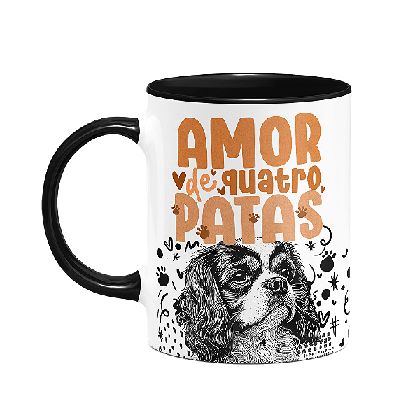 Caneca - Amor de quatro patas - Cavalier - B-black