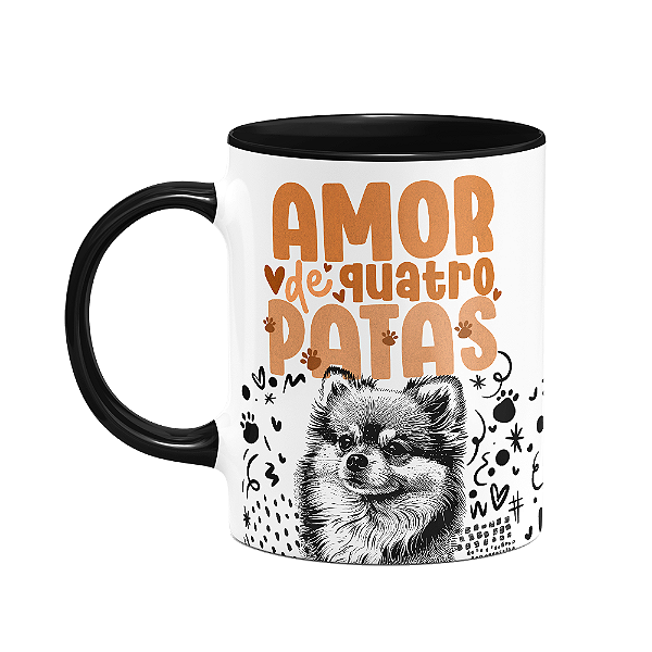 Caneca - Amor de quatro patas - Lulu Spitz - B-black