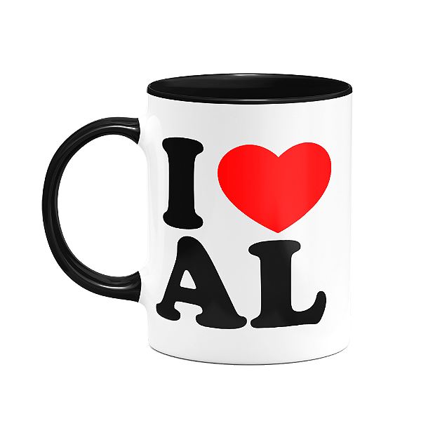 Caneca I Love AL - Alagoas - 325ml - B-black