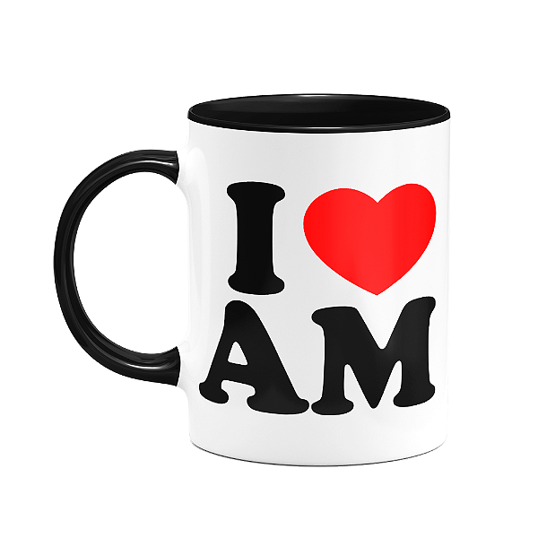 Caneca I Love AM - Amazonas - 325ml - B-black