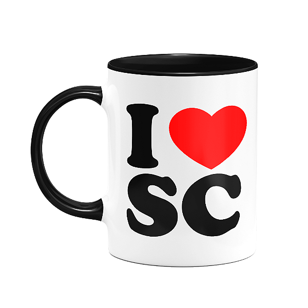 Caneca I Love SC - Santa Catarina - 325ml - B-black