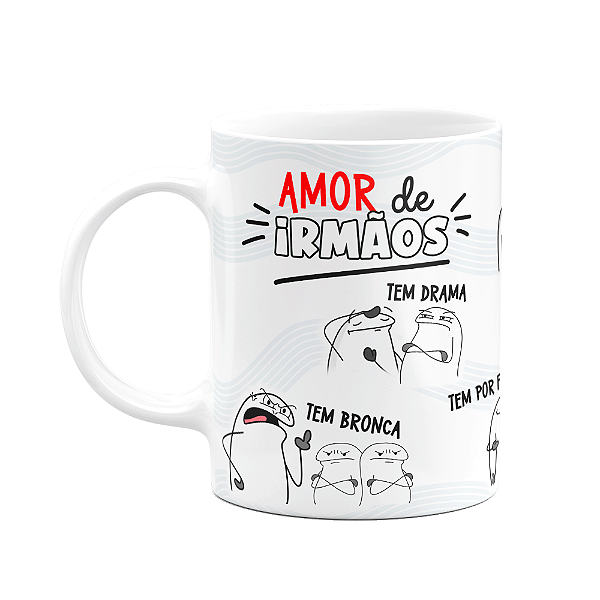 Caneca Flork Irmãos - Amor de irmãos - Branca (SALDO)