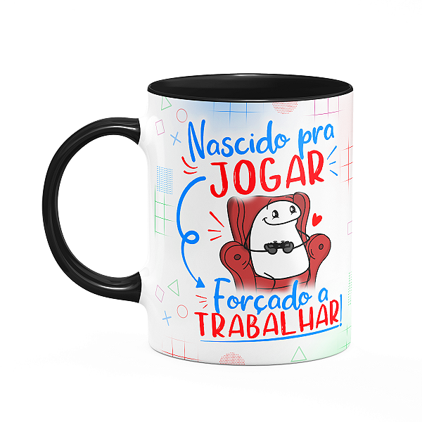 Caneca Flork Gamer - Nascido pra jogar Video Game - B-black
