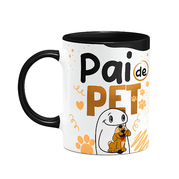 Caneca Flork Pais - Pai de pet - Cachorro - B-black