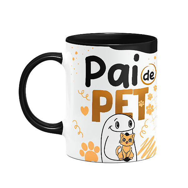 Caneca Flork Pais - Pai de pet - Gato - B-black