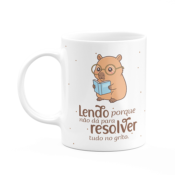 Caneca Divertida Capivaras - Não dá pra resolver no grito