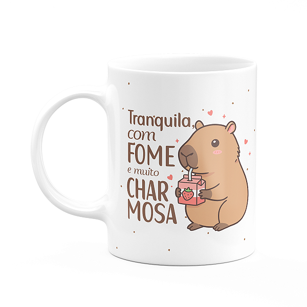 Caneca Divertida Capivaras - Tranquila e charmosa