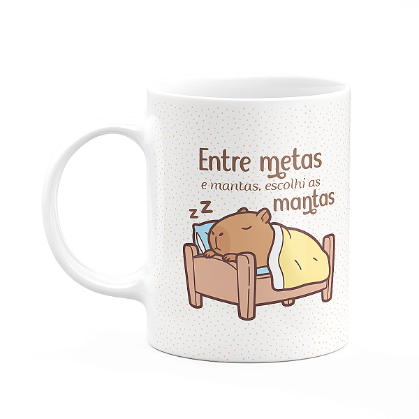 Caneca Divertida Capivaras - Entre metas e mantas
