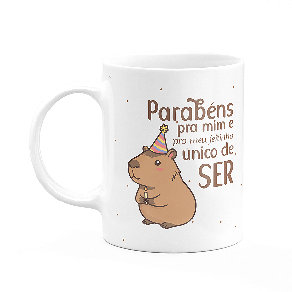 Caneca Divertida Capivaras - Parabéns pra mim