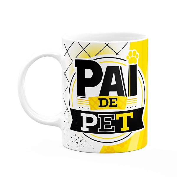 Caneca Pais - Pai de pet - 325ml - branca