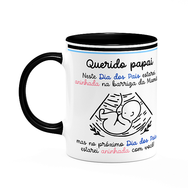 Caneca dos Pais - Querido futuro papai de menina - B-black