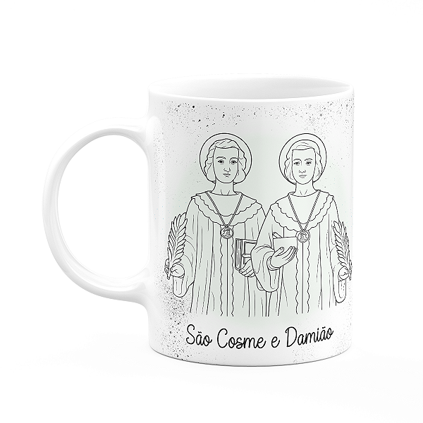 Caneca Religiosa Orações - São Cosme e Damião
