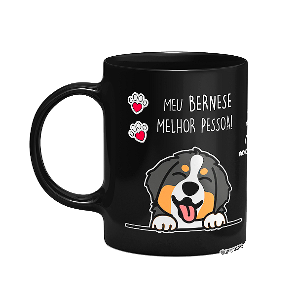 Caneca Dog - Meu Bernese, melhor pessoa! - Preta (Saldo)