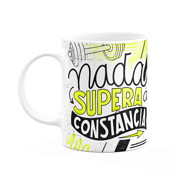 Caneca Fitness Academia - Nada supera a constância