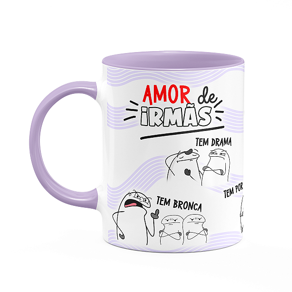 Caneca Flork Irmãos - Amor de irmãs - M1 B-lilac lilás