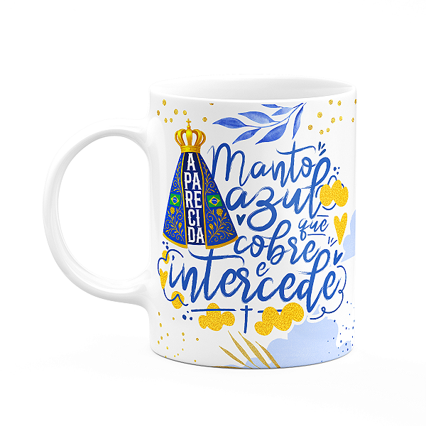 Caneca Religiosa N.S Aparecida - Manto azul
