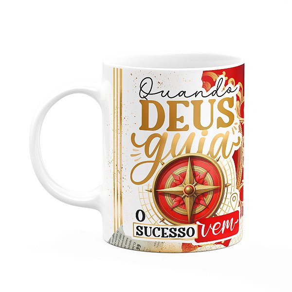 Caneca Formatura G-Red - Quando Deus guia, o sucesso vem