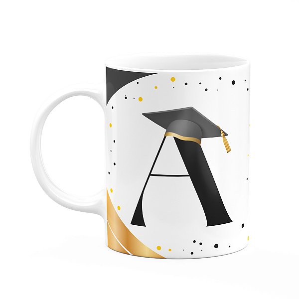 Caneca de Formatura - Inicial do nome letra A - 325ml