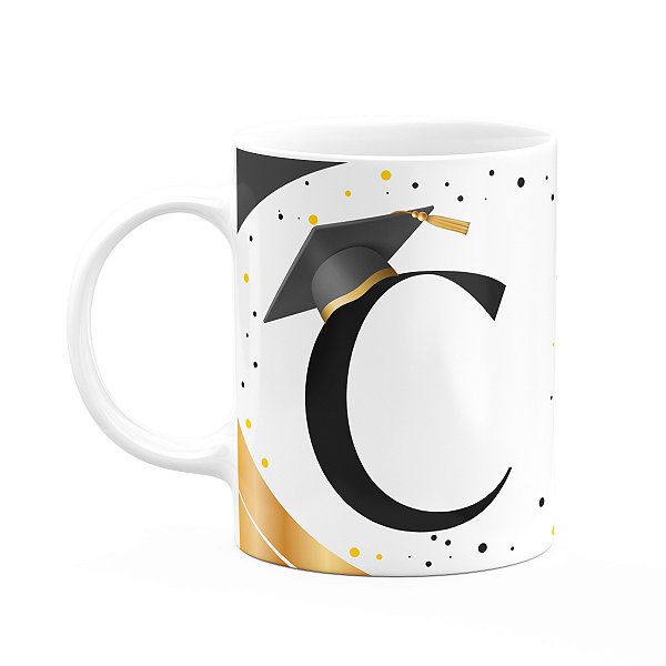 Caneca de Formatura - Inicial do nome letra C - 325ml