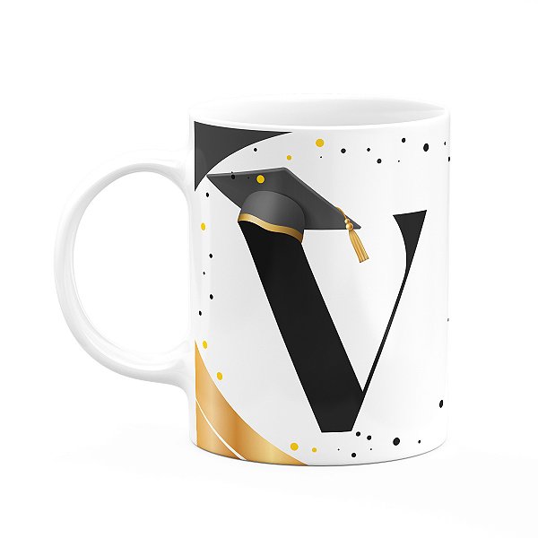 Caneca de Formatura - Inicial letra V - 325ml