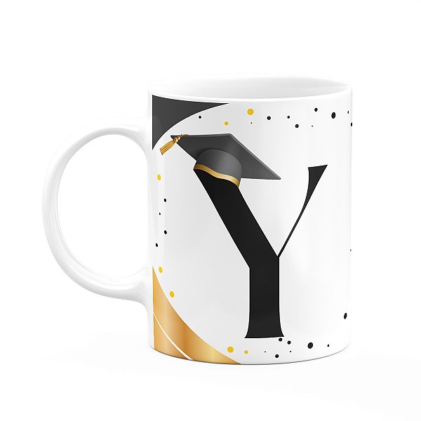Caneca de Formatura - Inicial do nome letra Y - 325ml