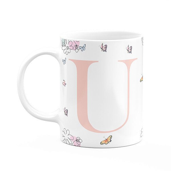 Caneca Especial Mulheres - Inicial do nome letra U