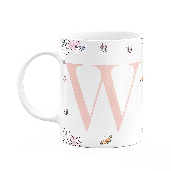 Caneca Especial Mulheres - Inicial do nome letra W