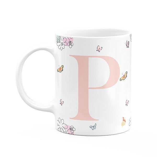 Caneca Especial Mulheres - Inicial do nome letra P