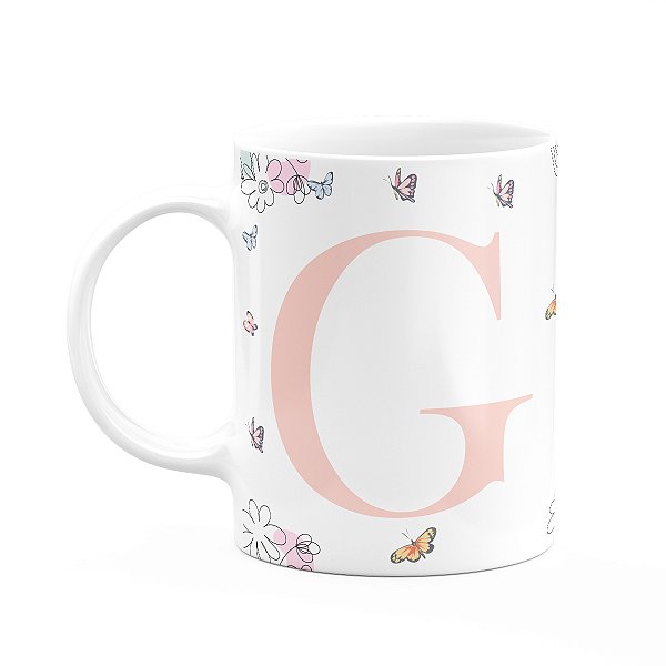 Caneca Especial Mulheres - Inicial do nome letra G