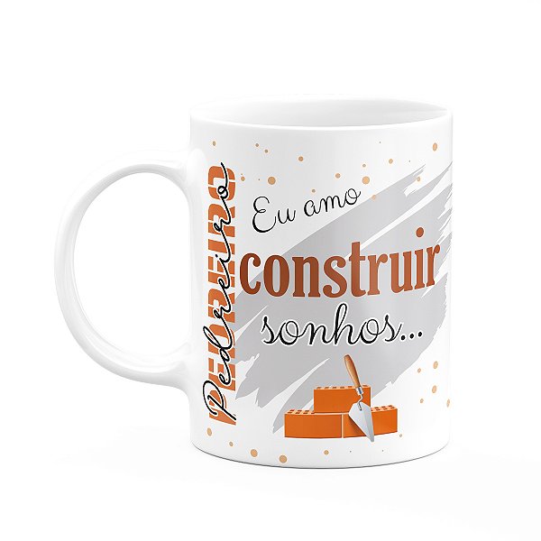 Caneca de Profissões - Sou pedreiro - 325ml - branca