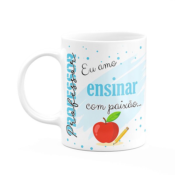 Caneca de Profissões - Sou professor - 325ml - branca