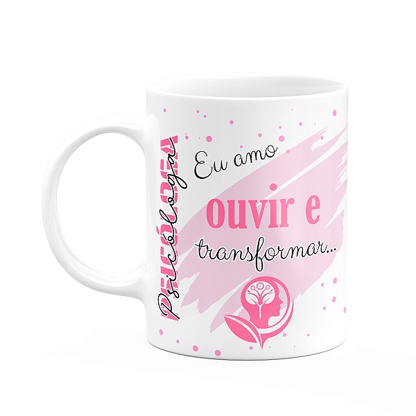 Caneca de Profissões - Sou Psicóloga - 325ml - branca